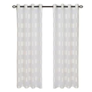 Lavish Home White Sofia Grommet Curtain Panel, 108 in. Length 63 108T096 W