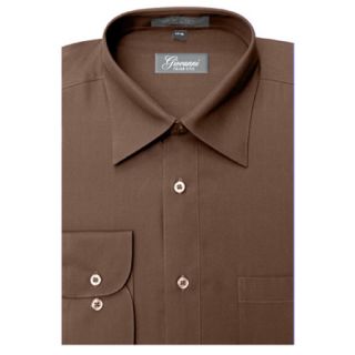 Giovonni Mens Brown Convertible Cuff Dress Shirt   17269359