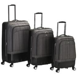 Rockland 3 Piece Milan Hybrid Luggage Set F136 Brown   15426166