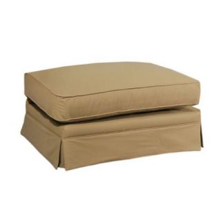 Made To Order Elsa 100 percent Cotton Tan Upholstered Ottoman