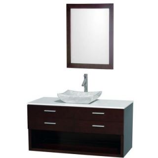 Wyndham Collection Andrea 48 in. Vanity in Espresso with Man Made Stone Vanity Top in White and Sink DISCONTINUED WCS100148ESWHGS3