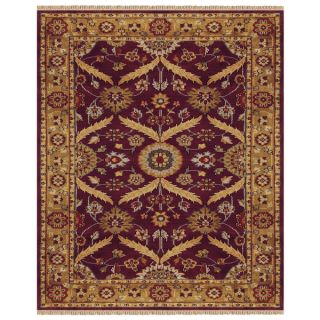 Grand Bazaar Hand knotted 100 percent Wool Pile Pietra Rug in Plum