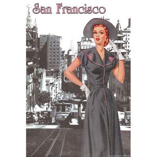 San Francisco Walking Dress II by Sara Pierce Vintage Advertisement
