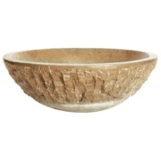 Chiseled Round Stone Vessel Bathroom Sink by Belle Foret