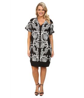 Adrianna Papell Plus Size Contrast Piping Fit T Shirt Dress