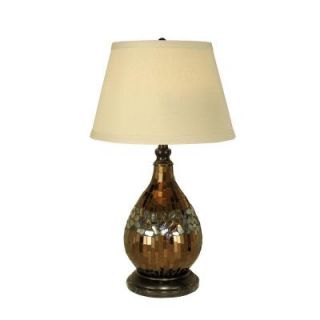 Dale Tiffany 27 in. Mosaic Glass Dome Dark Antique Bronze Table Lamp PG10354
