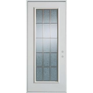 Stanley Doors 36 in. x 80 in. Geometric Glue Chip and Zinc Full Lite Prefinished White Left Hand Inswing Steel Prehung Front Door 1000P PGC 36 L Z