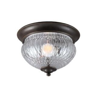 Sea Gull Lighting Garfield Park 1 Light Outdoor Burled Iron Ceiling Flushmount with Clear Glass 7826401 780
