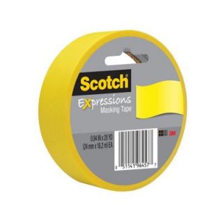 Scotch 0.94 in. x 20 yds. Primary Yellow Expressions Masking Tape (Case of 36) 3437 PYL ESF