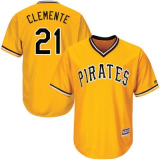 Roberto Clemente Pittsburgh Pirates Majestic Alternate Cool Base Player Jersey   Gold