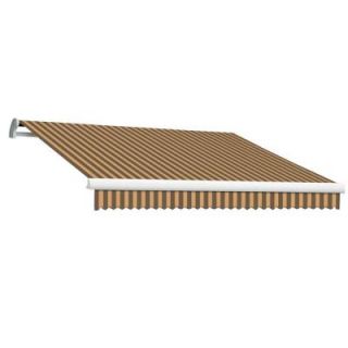 Beauty Mark 18 ft. MAUI EX Model Manual Retractable Awning (120 in. Projection) in Brown and Tan Stripe MM18 EX BRNT