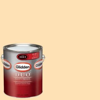 Glidden DUO 1 gal. #GLO18 01F Pineapple Upside Down Cake Flat Interior Paint with Primer GLO18 01F