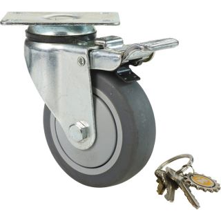 Fairbanks Swivel Total Locking Caster — 4in., Model# 14034022  Up to 299 Lbs.