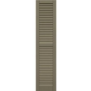 Winworks Wood Composite 15 in. x 67 in. Louvered Shutters Pair #660 Weathered Shingle 41567660