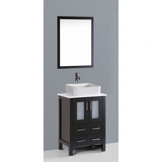 Bosconi Contemporary 24 Single Bathroom Vanity Set with Mirror