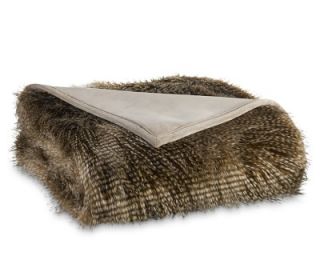 Williams Sonoma Faux Fur Blanket, Brown Owl Feather