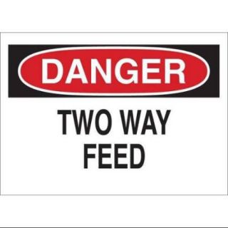 CONDOR Y4034918 Danger Sign, Vinyl, Two Way Feed, 10 in. H