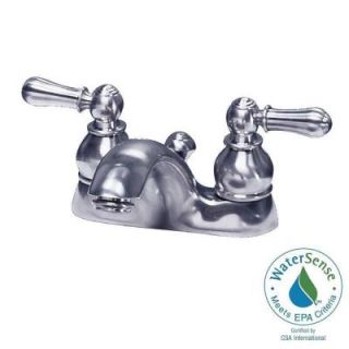 American Standard Hampton 4 in. 2 Handle Low Arc Bathroom Faucet in Chrome with Speed Connect Pop Up Drain 7411.732.002