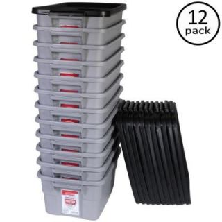 Rubbermaid Roughneck 3 gal. Storage Tote in Gray (12 Pack) DISCONTINUED 1859036