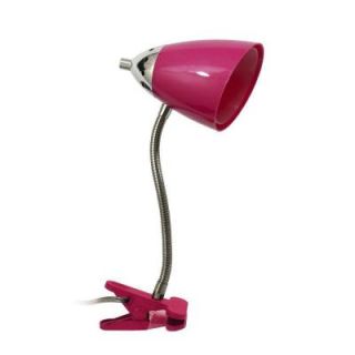 Limelights Flossy 14.8 in. Pink Flexible Gooseneck Clip Light Desk Lamp LD2001 PNK