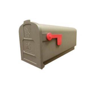 Gibraltar Mailboxes Fully Assembled Plastic Post Mount Mailbox in Weather Wood PL10WW01