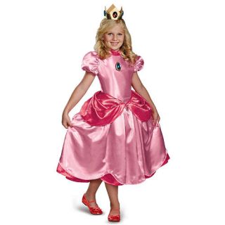 Girl's Super Mario Brothers Deluxe Princess Peach Halloween Costume   Child Size    Buyseasons