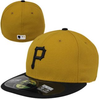 New Era Pittsburgh Pirates Mens Gold Authentic Collection On Field 59FIFTY Performance Fitted Hat   Alt 2