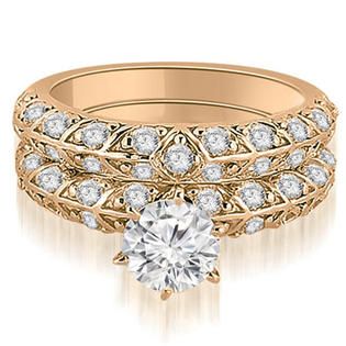 AMCOR 1.98 cttw. 14K Rose Gold Antique Round Cut Diamond Engagement