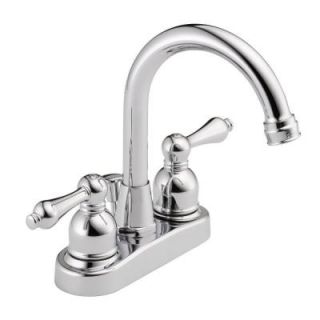 Westbrass 4 in. Centerset 2 Handle High Arc Bathroom Faucet in Polished Chrome with Drain WAS00X 26