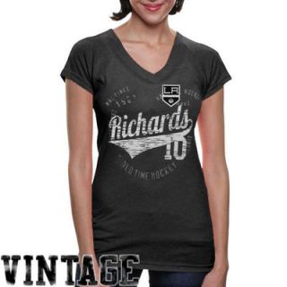 Old Time Hockey Mike Richards Los Angeles Kings Ladies Nesbit Tri Blend T Shirt   Black