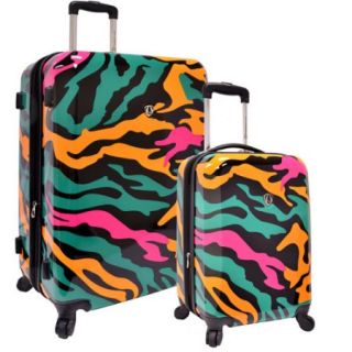 U.S. Traveler 2 Piece Hardside Expandable Luggage Set, Colorful Camouflage