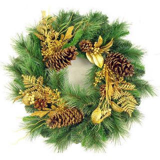 24 Glittered Mixed Pine Artificial Christmas Wreath