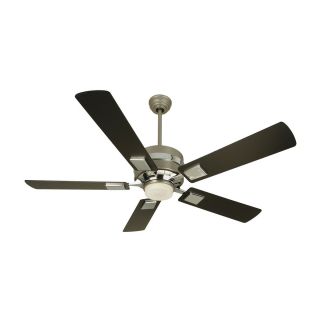 Craftmade FA52BN5 5th Avenue Ceiling Fan in Brushed Nickel with Chrome Accents and 52 Custom Flat Black Blades   blades Included
