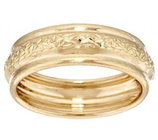 EternaGold Crystal Cut & Polished Band Ring 14K Yellow Gold —