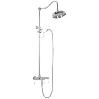 Elizabethan Classics ETS11 Wall Mount Exposed Hand Shower and Shower Head Combo Kit and Porcelain Lever Handles in Oil Rubbed Bronze ECETS11 ORB
