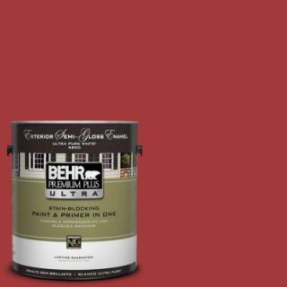 BEHR Premium Plus Ultra 1 Gal. #UL110 16 Bijou Red Semi Gloss Enamel Exterior Paint 585301