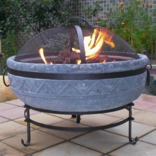 Blue Rooster GS809 Azteca Gas Fire Pit in Grey