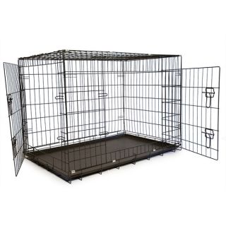 GoPetClub 42 inch 2 Door Metal Folding Dog Crate w/ Divider