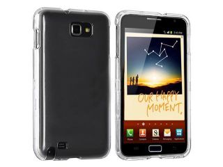 Insten Clear Crystal Hard plastic Case Cover + Reusable Screen Protector compatible with Samsung  Galaxy Note LTE i717