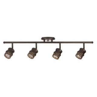 Globe Electric 4 Light Oil Rubbed Bronze Track Lighting Kit with Champagne Glass Track Heads 5844601