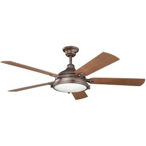 Kichler KIC 310117WCP Hatteras Bay Patio Weathered Copper Powder Coat  Outdoor Ceiling Fans Lighting