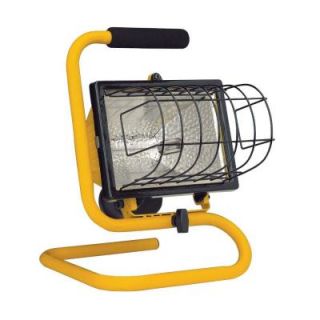 Globe Electric 500 Watt Portable Work Light with Heat Resistant Tempered Glass Shades   Yellow and Black 60504