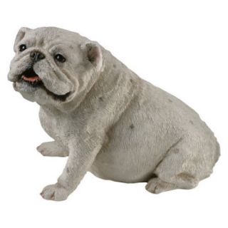 Sandicast Original Size White Bulldog Sculpture