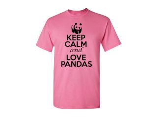 Keep Calm and Love Pandas Adult T Shirt Tee
