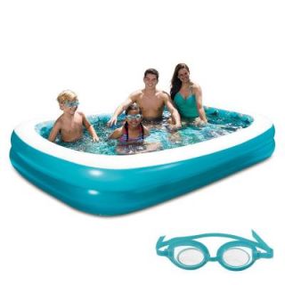 Blue Wave 3D Inflatable Rectangular Family Pool   103 in. x 69 in. NT5051