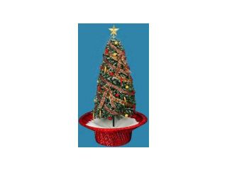 6' Pre Lit Musical Snowing Rotating Artificial Christmas Tree with Red Base   Polar White LED Lights