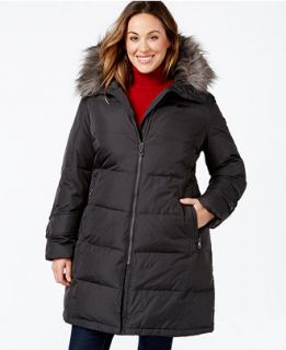 Calvin Klein Plus Size Hooded Faux Fur Trim Quilted Down Puffer Coat