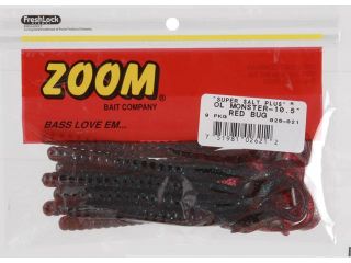 Zoom Soft Plastic Bass Fishing Bait 026 021 Super Salt+ Ol' Monster Worm Red Bug