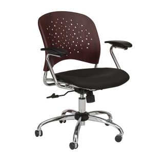 Safco Products Reve Task Chair Round Plastic Wood Back   Office Chairs