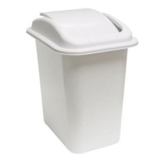 United Solutions 28 Qt. White Wastebasket with Universal Lid WB8233